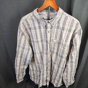 Carhartt Long Sleeve Button-Up Shirt Size 3 XL Relaxed Plaid
